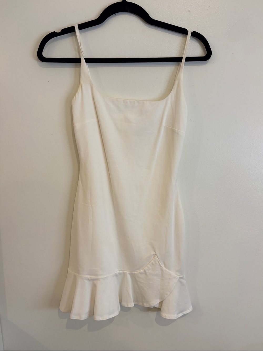 Princess Polly White Ruffle-Hem Dress